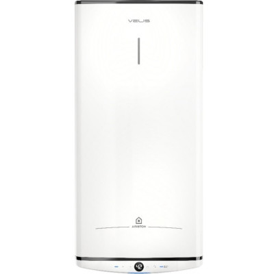 Ariston Водонагрівач електричний VELIS PRO 80 EU плоский, слім, 80л, 2*1,5 кВт, емал. нагр. їв, ун. монтаж, ел. кер-ня, B, білий
