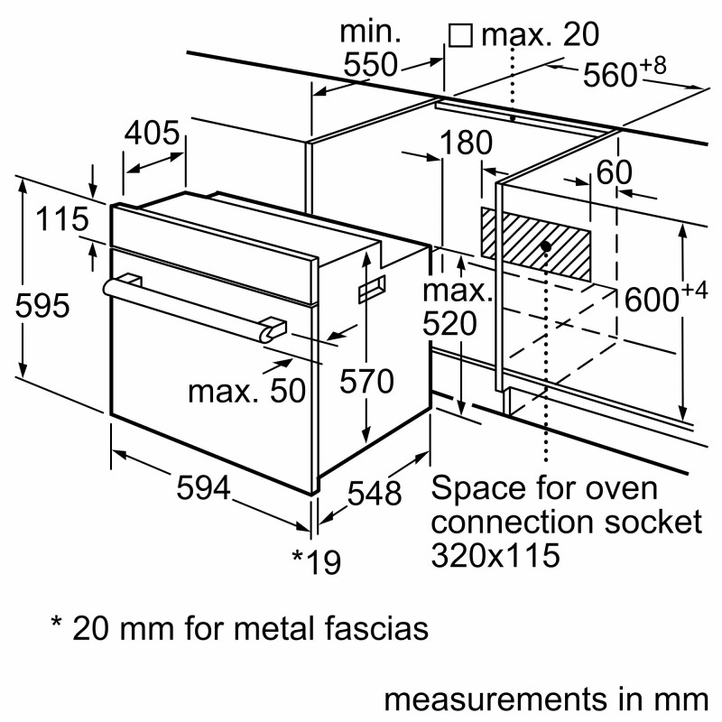 Bosch Духова шафа електрична HBJ517SG0R