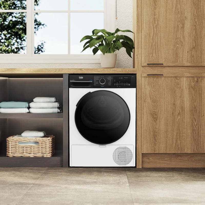 Beko Сушильна машина тепловий насос, 8кг, A++, 60см, дисплей, підсвітка барабану, пар, білий