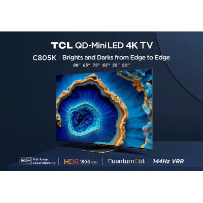 TCL Телевізор 98" MiniLED 4K 144Hz Smart Google TV Titan ONKYO sound