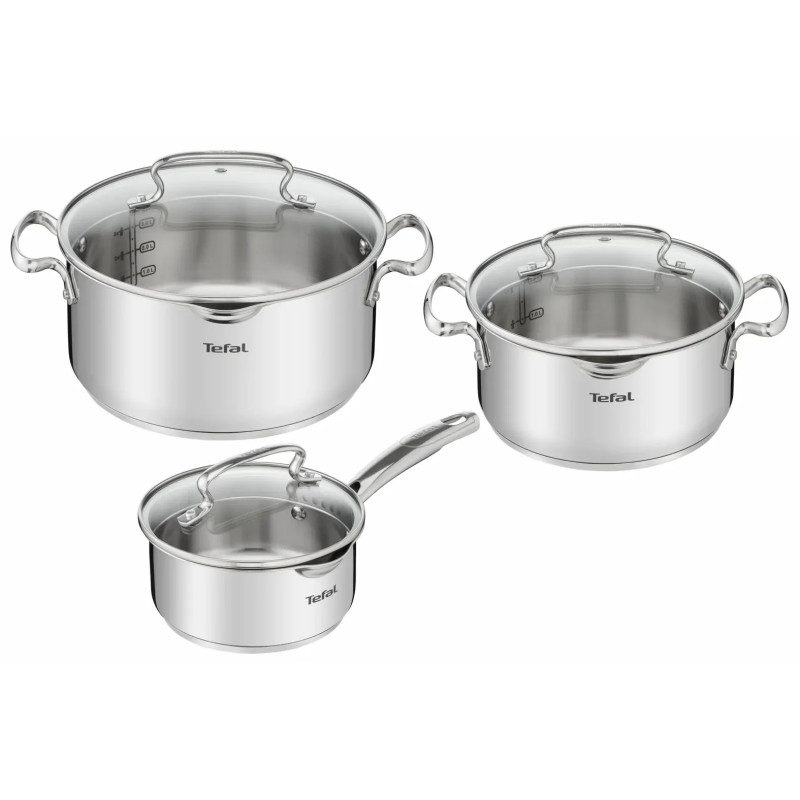 Tefal Набір посуду DUETTO+, 6предметів, нержавіюча сталь, скло