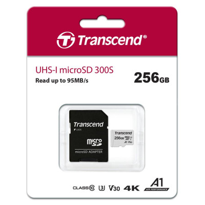 Transcend Карта пам'яті microSD 256GB C10 UHS-I R100/W40MB/s + SD Transcend Карта пам'яті microSD 256GB C10 UHS-I R100/W40MB/s + SD