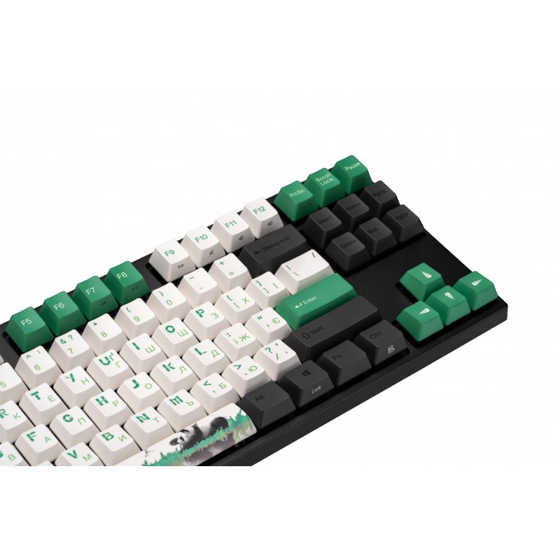 Varmilo Клавіатура механічна VEM87 Panda R2 87Key, EC V2 Daisy, USB-A, EN/UKR, White Led, Зелений