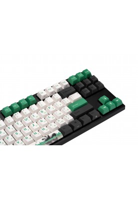 Varmilo Клавіатура механічна VEM87 Panda R2 87Key, EC V2 Ivy, USB-A, EN/UKR, White Led, Зелений