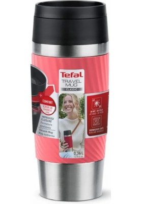 Tefal Термочашка Travel Mug Classic Twist, 0.36л, нержавіюча сталь, кораловий