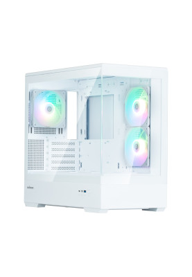 Zalman Корпус P30 White V2, без БР, 1xUSB3.0, 1хUSB Type-C, 3x120мм ARGB, TG Front/Side Panel, mATX, білий