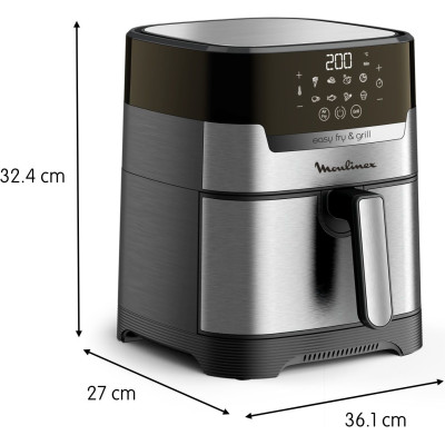 Moulinex Мультипіч EasyFry&Grill Digital, 1550Вт, чаша-4.2л, сенс. керув., пластик, сірий