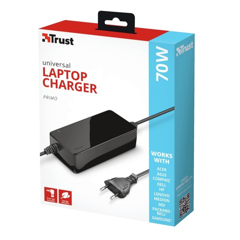 Trust Primo 70W-19V Universal Laptop Charger BLACK