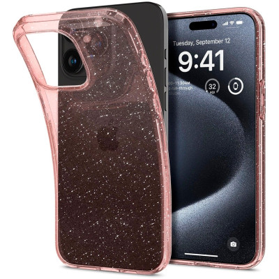 Spigen Чохол для Apple iPhone 15 Pro Liquid Crystal Glitter, Rose Quartz