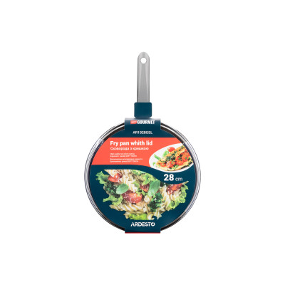 ARDESTO Сковорідка Gemini Gourmet з кришкою 28 см, сірий, алюміній
