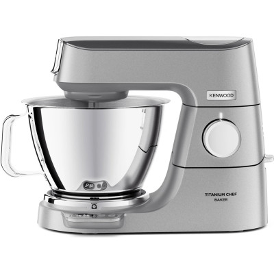 Kenwood Кухонная машина Titanium Chef Baker, 1200Вт, чаша-метал, корпус-метал, насадок-7, вбудовані ваги, дисплей, срібний