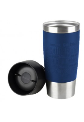 Tefal Термочашка Travel Mug, 360мл, діам60, t хол. 8г, гар.4г, нерж.сталь+пластик, синій