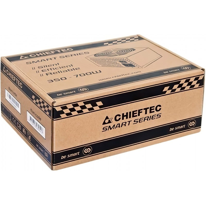 Chieftec Блок живлення RETAIL Smart GPS-600A8,600W,12cm fan,eff. >85%,24+8pin(4+4),2xMolex,4xSATA,2xPCIe 8pin(6+2)