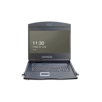 Digitus Консоль Modular 19" TFT, 8 port KVM, US keyboard, RAL 9005