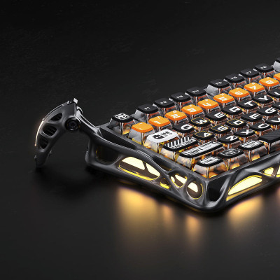 GravaStar Клавіатура механічна Mercury K1 Pro 80keys, GravaStar x Kailh Speedy Mint, BT/WL/USB, RGB, CyberFlare