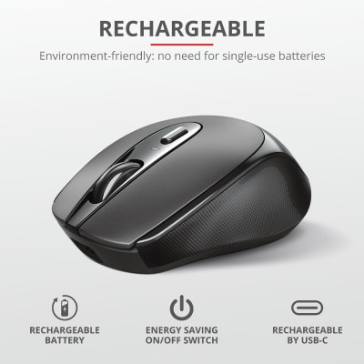 Trust Миша Zaya Rechargeable WL Black