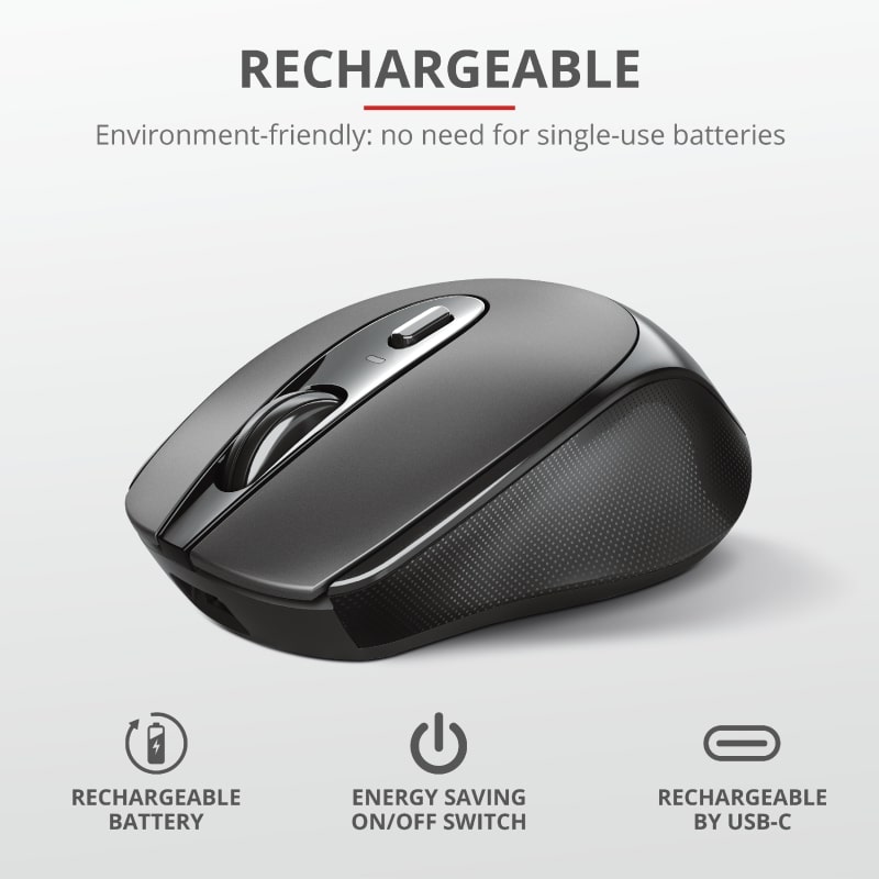 Trust Миша Zaya Rechargeable WL Black