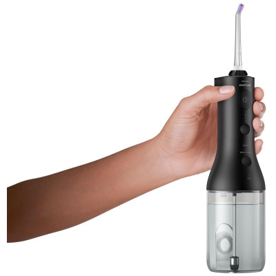 Philips Іригатор портативний Sonicare Cordless Power Flosser 3000, чаша 250 мл, чохол, 2 насадки , чорний
