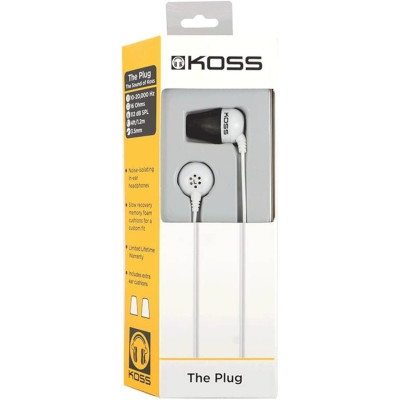 Koss Навушники The Plug Noise Isolating White