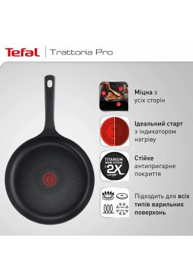 Tefal Сковорода Trattoria Pro, 28см, алюміній, бакеліт, сірий