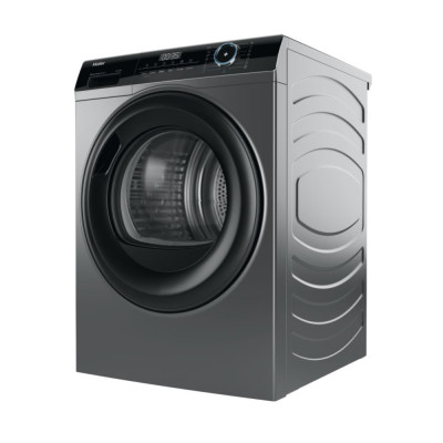 Haier Сушильна машина тепловий насос, 9кг, A+++, 59,5см, дисплей, пара, cріблястий