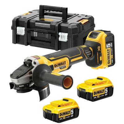 DeWALT Шліфмашина кутова аккумуляторна DeWalt XR Li-lon 18B 125мм 3х5А·рік 9000об/хв кейс 1.74кг