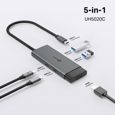 TP-Link Хаб USB TP-LINK UH5020C USB-C > 2xUSB3.0/1xUSB-C/1xHDMI/1xPD 100Wh TP-Link Хаб USB TP-LINK UH5020C USB-C > 2xUSB3.0/1xUSB-C/1xHDMI/1xPD 100Wh