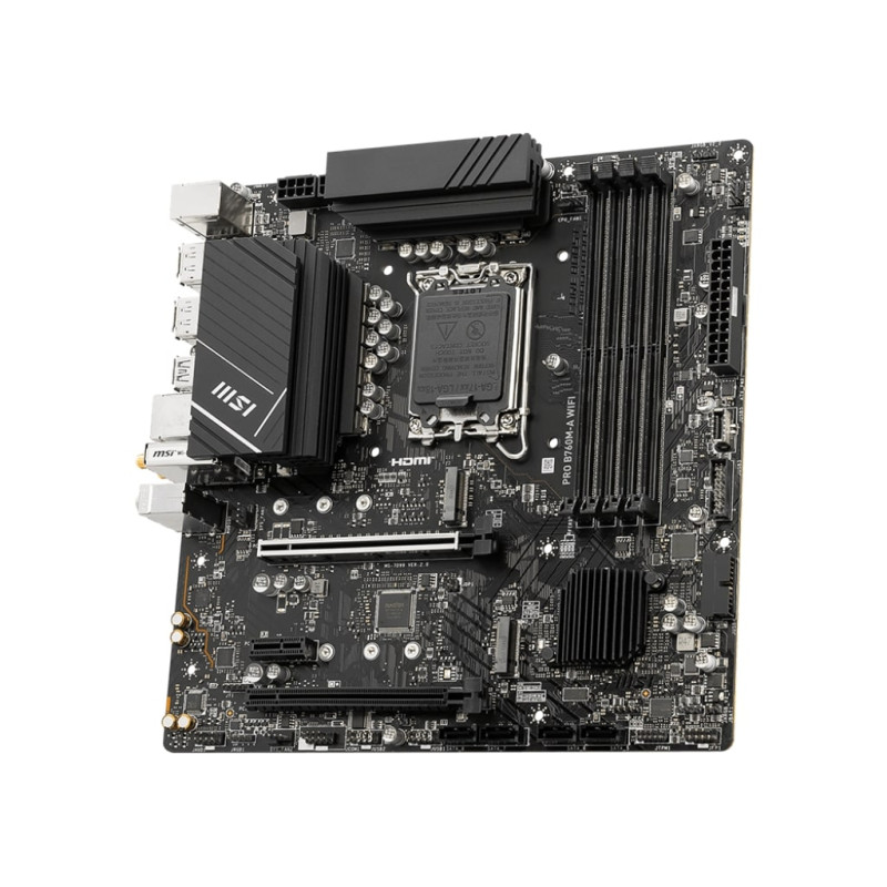 MSI Материнcька плата PRO B760M-A WIFI s1700 B760 4xDDR5 HDMI DP WiFi BT mATX