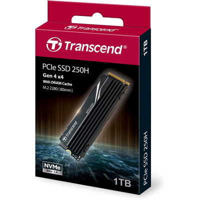 Transcend Накопичувач SSD M.2 1TB PCIe 4.0 MTE250H + радіатор