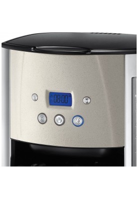 Russell Hobbs Кофеварка крапельна Luna Stone, 1.5л, мелена, LED-дисплей, підігрів чашок, чорно-сріблястий