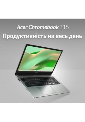 Acer Ноутбук Chromebook CB315-4HT 15" FHD IPS Touch, Intel P N6000, 8GB, F128GB, UMA, ChromeOS, сріблястий