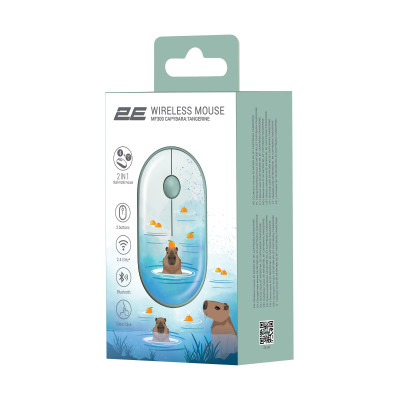 2E Миша MF300 CAPYBARA:TANGERINE Silent WL BT, зелений 2E Миша MF300 CAPYBARA:TANGERINE Silent WL BT, зелений