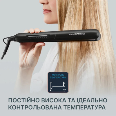 Rowenta Випрямляч Optiliss +, >240Вт, темп.режимів-10, 140-230С, кераміка, турмалін, чорний