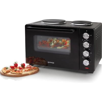 Gorenje Міні піч, 30л, 52x32х40.5см, 2 електричні конф., чорний