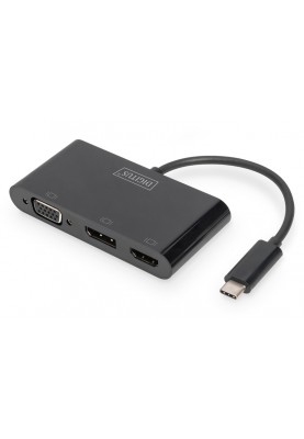 Digitus Адаптер USB-C - HDMI+DP+VGA, M/F, 0.11 m