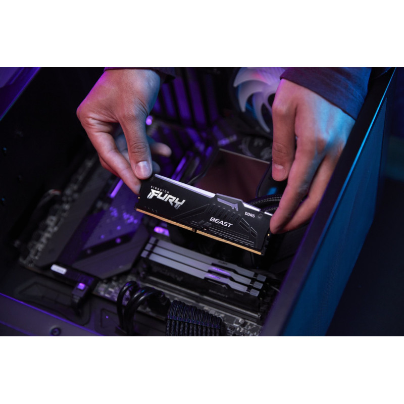 Kingston Пам'ять ПК Kingston DDR5 64GB KIT (32GBx2) 6400 FURY Beast RGB XMP