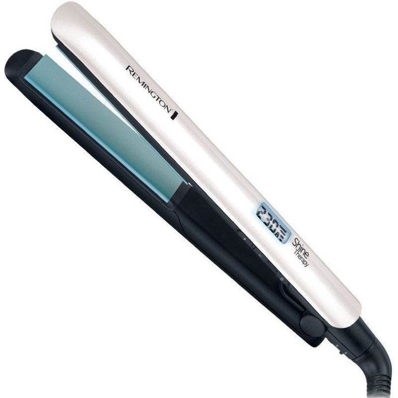 Remington Фен+випрямляч набір Shine Therapy, 2300Вт, 3 режими, дифузор,щипці для волосся(150-230°С,кераміка), біло-блакитний