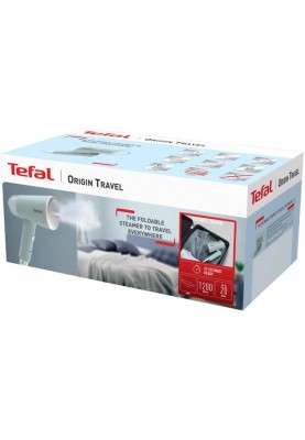 Tefal Відпарювач компактний Origin Travel, 1200Вт, 70мл, постійна пара - 20гр, металева підошв., білий