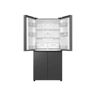 TCL Холодильник SBS, 185х84х68, холод.відд.-297л, мороз.відд.-169л, 4 дв., A++, NF, інв., диспл зовн., диспенсер., нерж