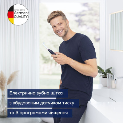 Beurer Щітка зубна електр., насадок-1, 3 програми очищення, футляр, чорний