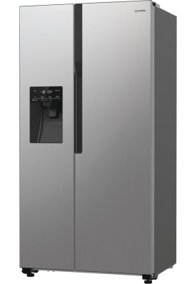 Gorenje Холодильник SBS, 179х70х92см, 2 двері, 376(190)л, А++, NF+, Інв., Зона св-ті, диспенсер, генератор льоду, Зовн. Диспл, нерж