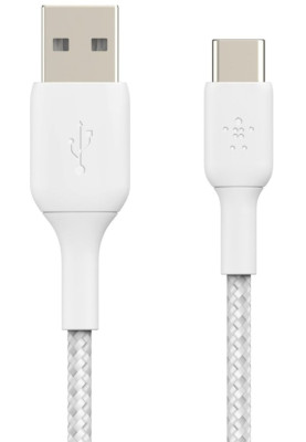 Belkin USB-A > USB-C заряджання/синхронізації 2м, 15Вт, Type-C, плетінь, білий