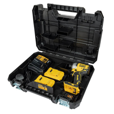 DeWALT Шурупокрут ударний акумуляторний 18V XR Li-Ion безщітковий 190Нм 2800об·хв кейс 0.96кг DeWALT Шурупокрут ударний акумуляторний 18V XR Li-Ion безщітковий 190Нм 2800об·хв кейс 0.96кг