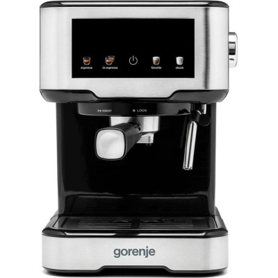 Gorenje Кофеварка ріжкова 1.5л, мелена, ручний капучинатор, нерж