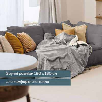 Beurer Електропростирадло Beurer, 180х130см, 100Вт, 6 режимів, вельвет, сірий
