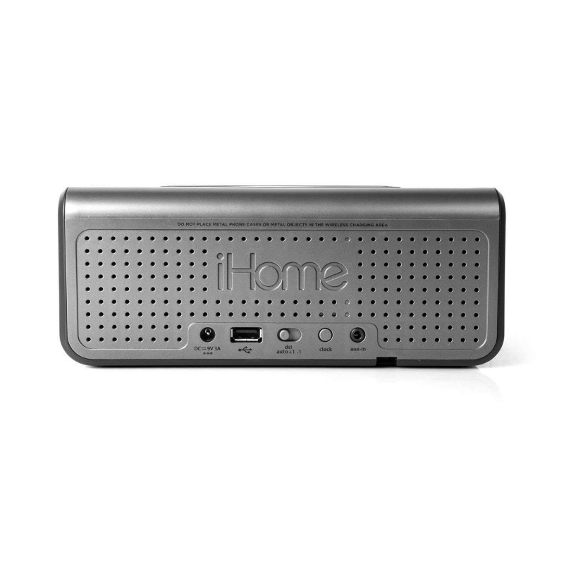 iHome Акустична док-станція IBN350G, Qi Wireless Charging, BT, NFC, USB, Aux Mic