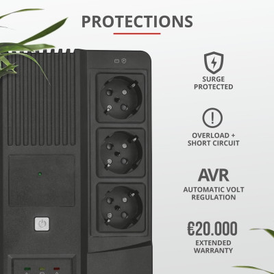 Trust Джерело безперебійного живлення Maxxon 800VA UPS 6 standard wall power outlets BLACK
