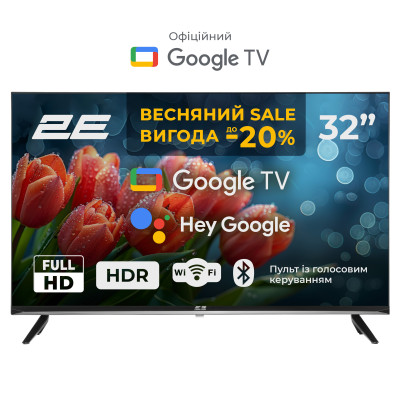 2E Телевізор 32" LED FHD 60Hz Smart Google TV Black