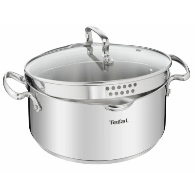 Tefal Кастрюля Tefal DUETTO+, 2.9л, з кришкою, нержавіюча сталь, скло Tefal Кастрюля Tefal DUETTO+, 2.9л, з кришкою, нержавіюча сталь, скло