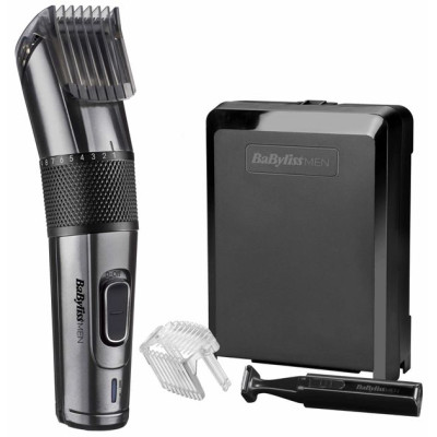 BaByliss Машинка для стриження, мережа+акум., вібраційний мотор, насадок-1, тример, кейс, титан.напил., чорний
